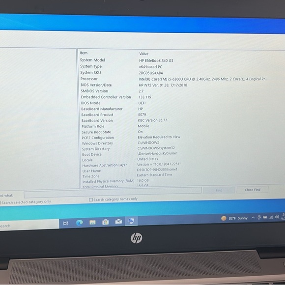 HP EliteBook 840 G3 Laptop - Silver and Black
